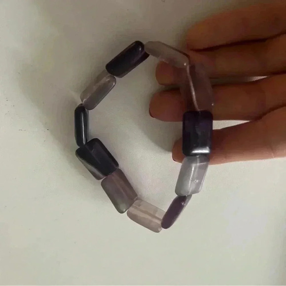 5/$25 🎀 Fluorite  gemstone square beaded bracelet - Picture 6 of 6